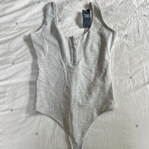 Abercrombie & Fitch Gray Henley Bodysuit